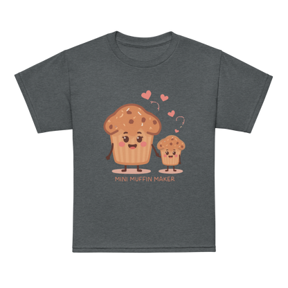 Mini Muffin Maker V3 | Youth t-shirt Dark Heather Apparel > Kids' T-Shirts ZomaModa