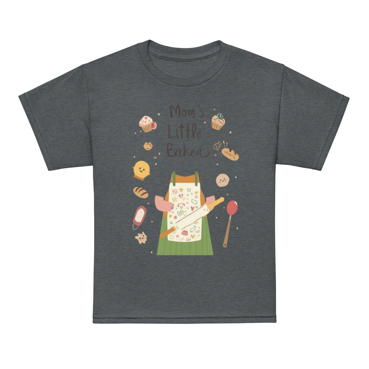 Mom’s Little Baker V3 | Youth t-shirt Dark Heather Apparel > Kids' T-Shirts ZomaModa