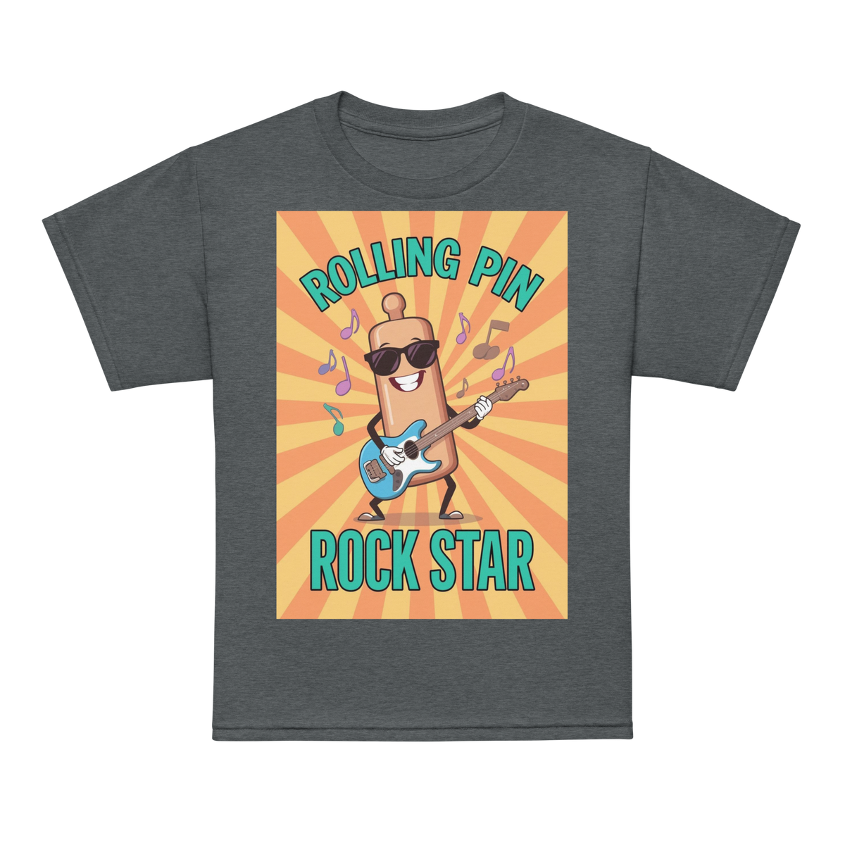 Rolling Pin Rock Star V5 | Youth t-shirt Dark Heather Apparel > Kids' T-Shirts ZomaModa