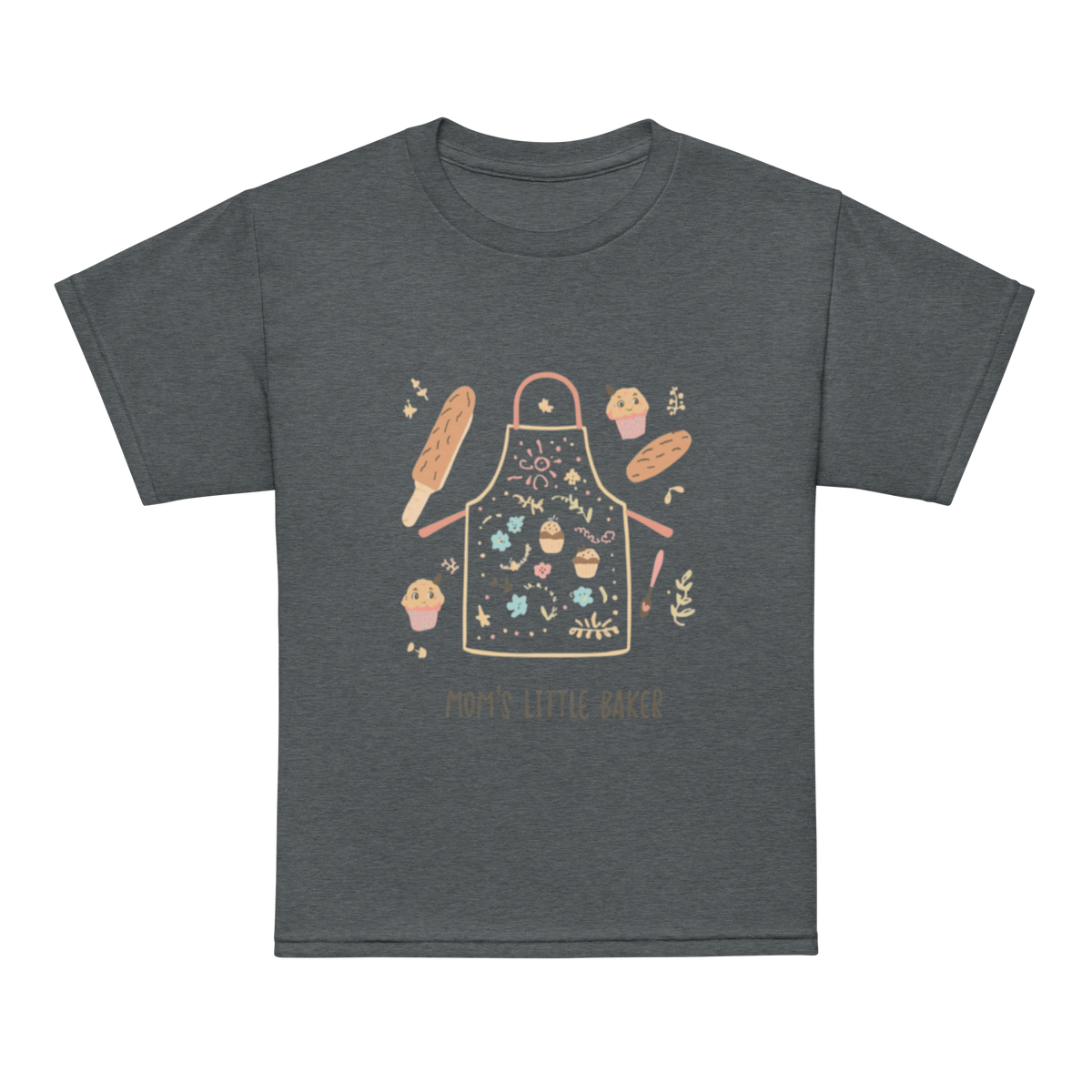 Mom’s Little Baker V4 | Youth t-shirt Dark Heather Apparel > Kids' T-Shirts ZomaModa