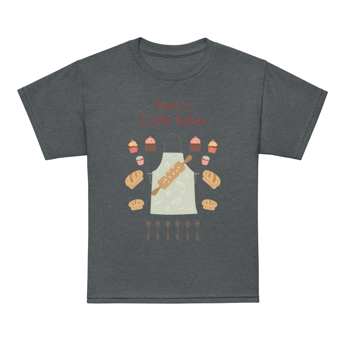 Mom’s Little Baker V5 | Youth t-shirt Dark Heather Apparel > Kids' T-Shirts ZomaModa