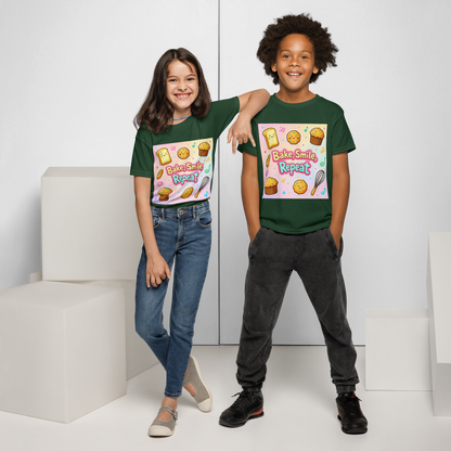 Bake, Smile, Repeat V1 | Youth t-shirt Apparel > Kids' T-Shirts ZomaModa