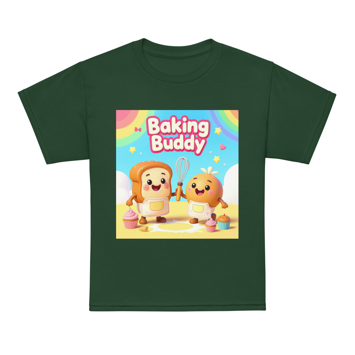 Baking Buddy V1 | Youth t-shirt Forest Green Apparel > Kids' T-Shirts ZomaModa
