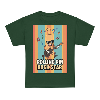 Rolling Pin Rock Star V2 | Youth t-shirt Forest Green Apparel > Kids' T-Shirts ZomaModa