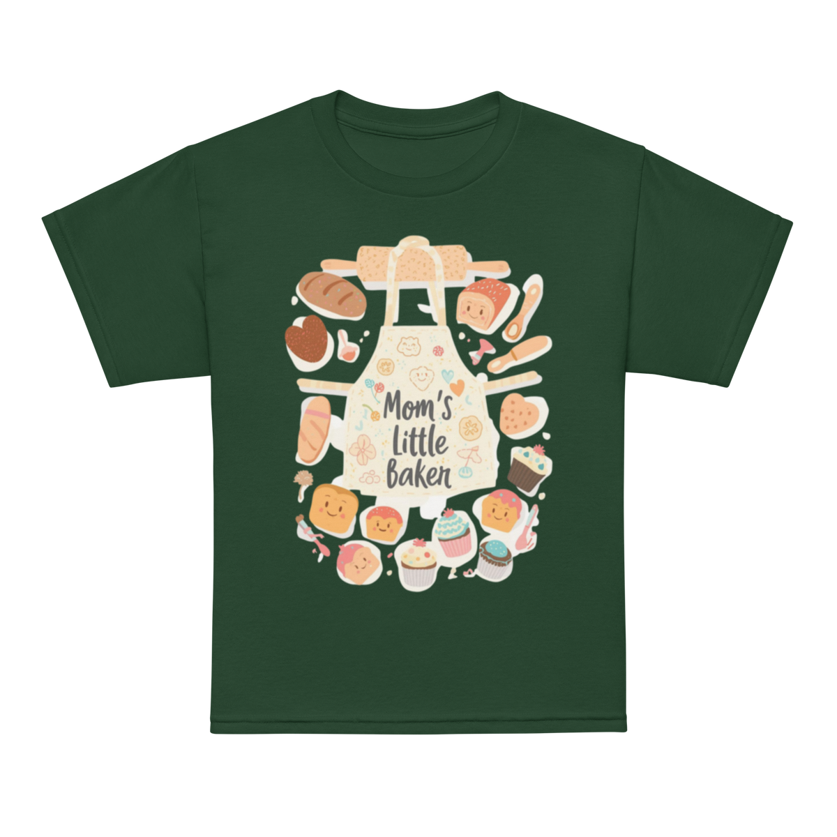 Mom’s Little Baker V2 | Youth t-shirt Forest Green Apparel > Kids' T-Shirts ZomaModa