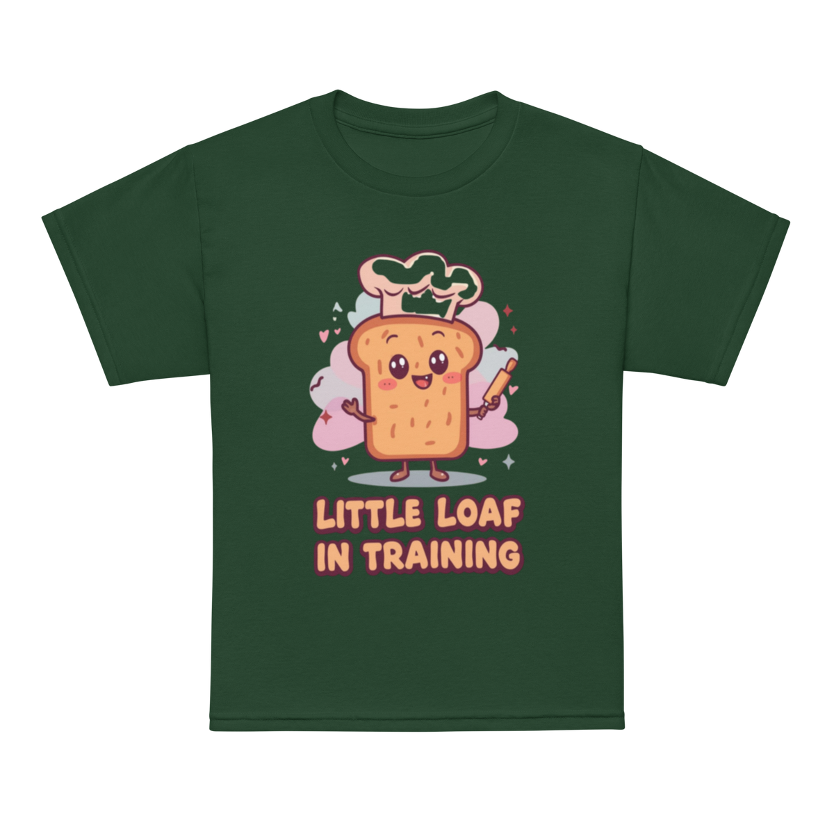 Little Loaf in Training V4 | Youth t-shirt Forest Green Apparel > Kids' T-Shirts ZomaModa