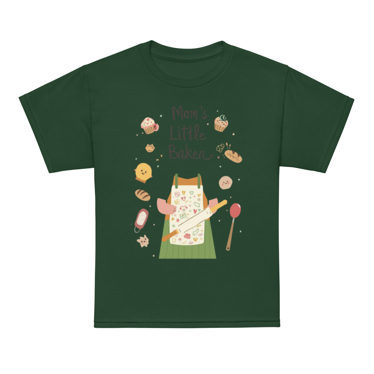 Mom’s Little Baker V3 | Youth t-shirt Forest Green Apparel > Kids' T-Shirts ZomaModa