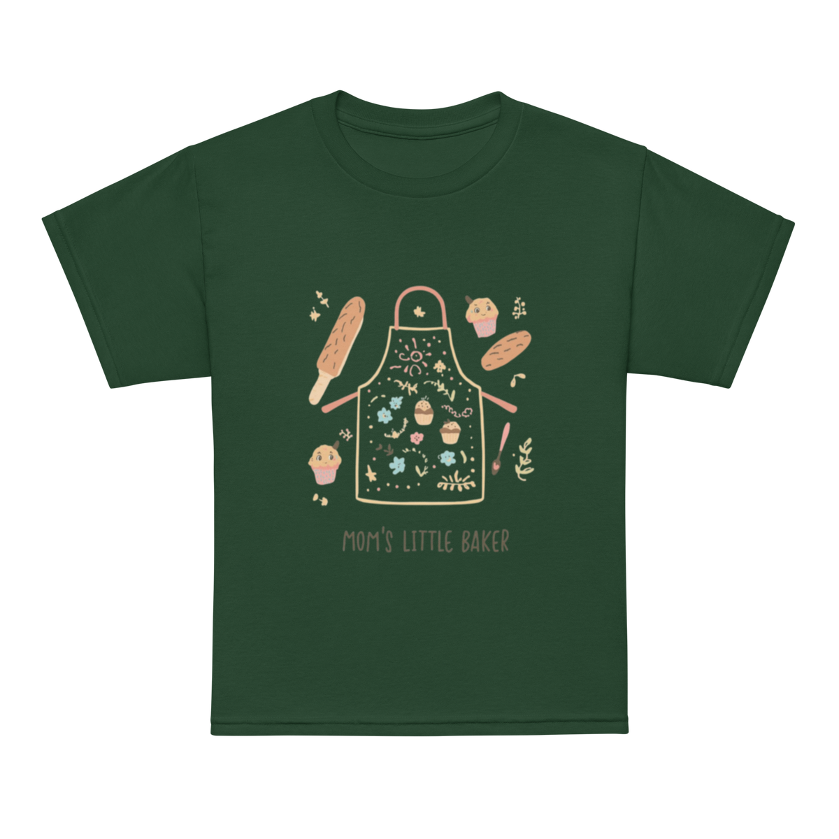 Mom’s Little Baker V4 | Youth t-shirt Forest Green Apparel > Kids' T-Shirts ZomaModa