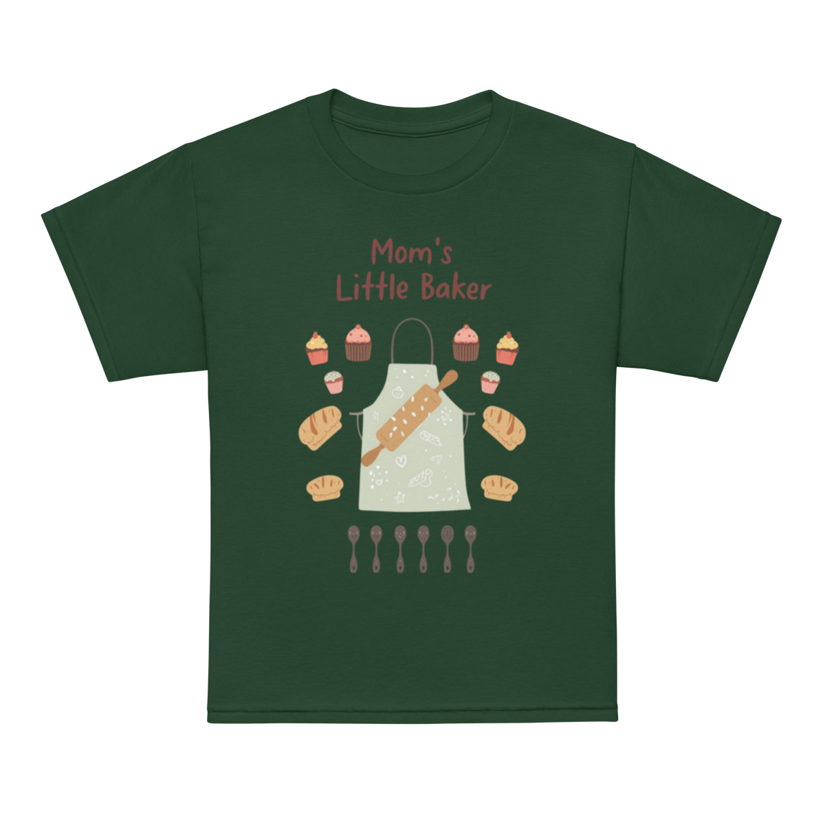 Mom’s Little Baker V5 | Youth t-shirt Forest Green Apparel > Kids' T-Shirts ZomaModa