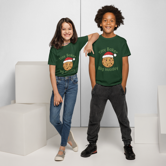 Tiny Baker Holiday V2 | Kids T-Shirt Forest Green Apparel > Kids' T-Shirts ZomaModa