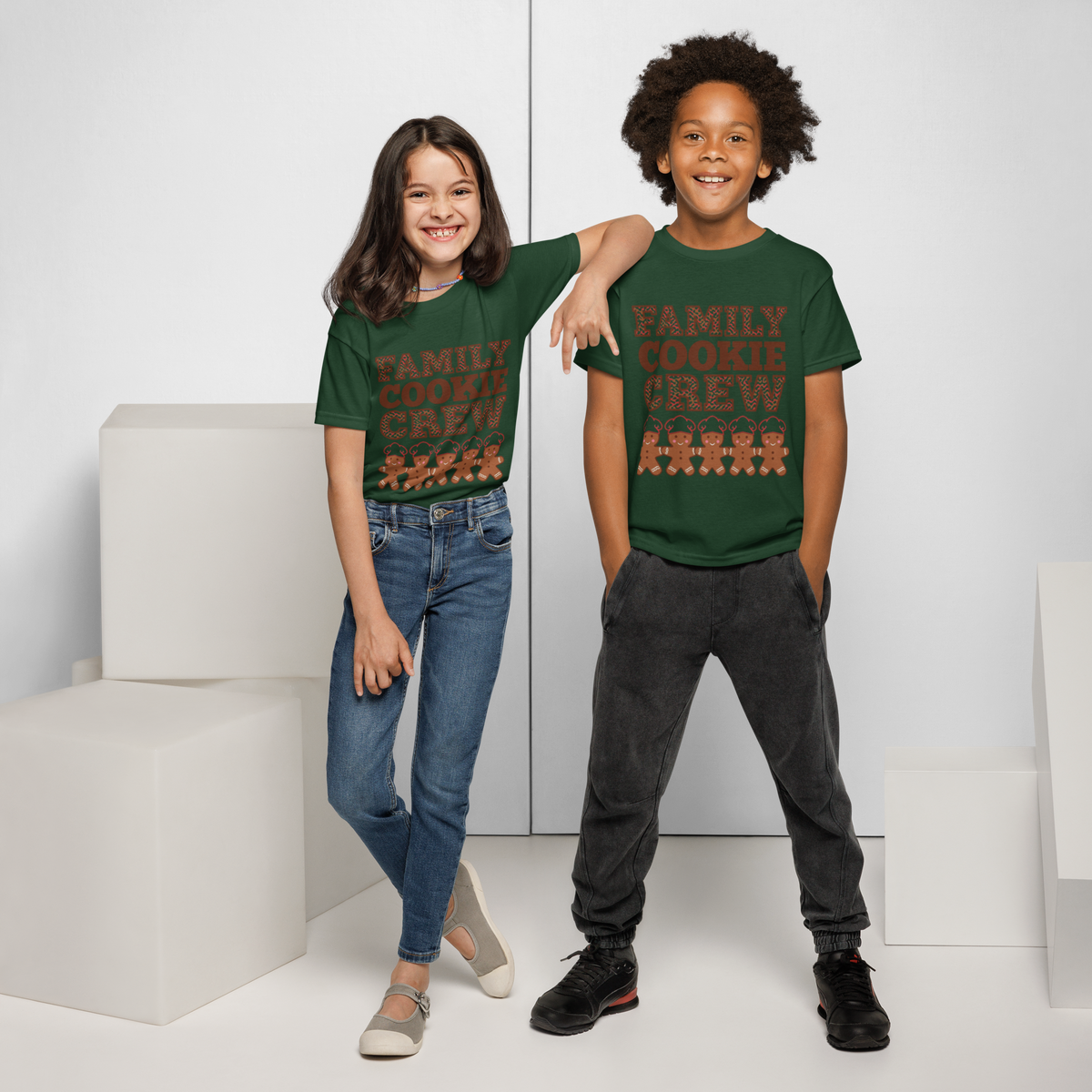 Family Cookie Crew V1 | Kids T-Shirt Forest Green Apparel > Kids' T-Shirts ZomaModa