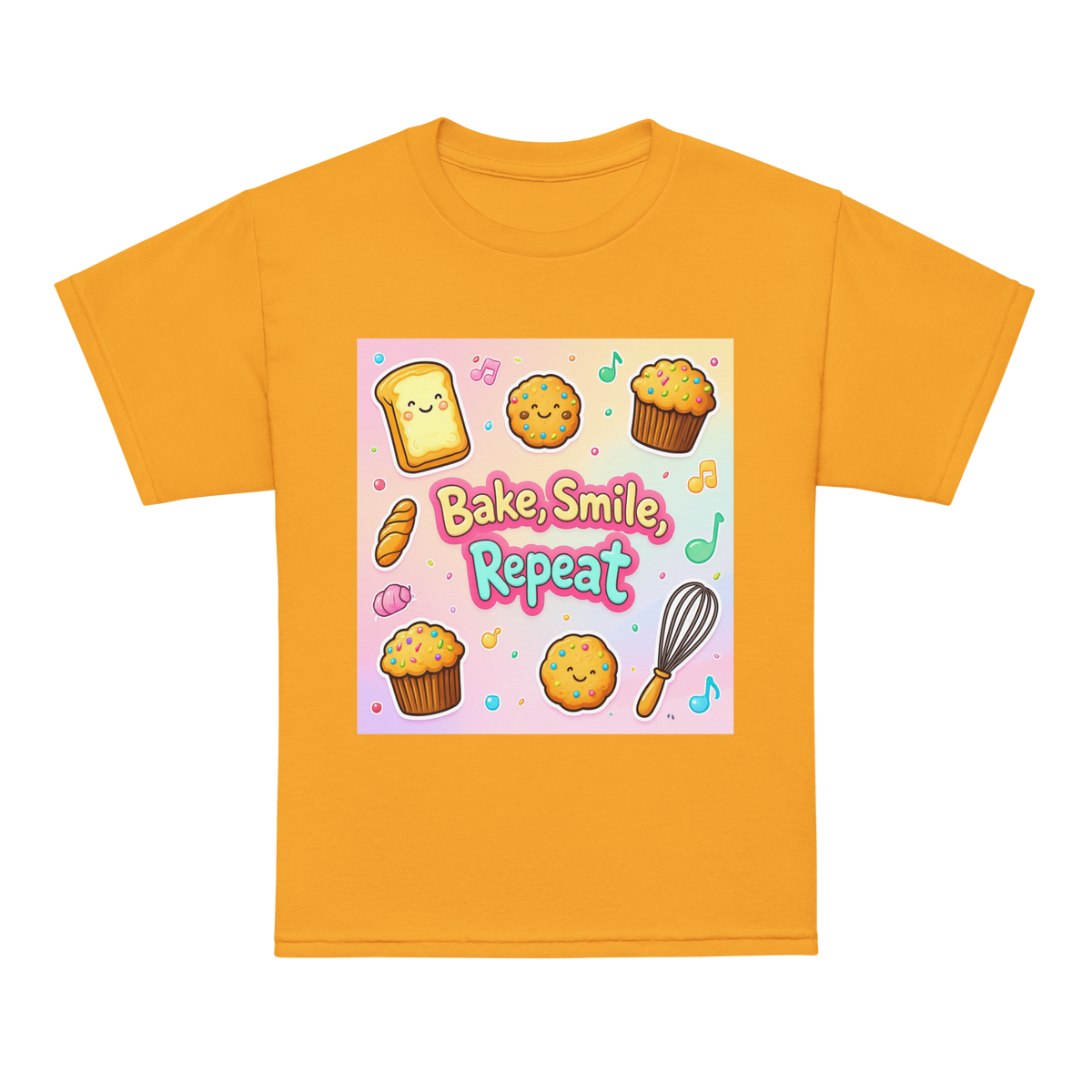 Bake, Smile, Repeat V1 | Youth t-shirt Gold Apparel > Kids' T-Shirts ZomaModa