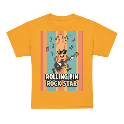Rolling Pin Rock Star V2 | Youth t-shirt Gold Apparel > Kids' T-Shirts ZomaModa