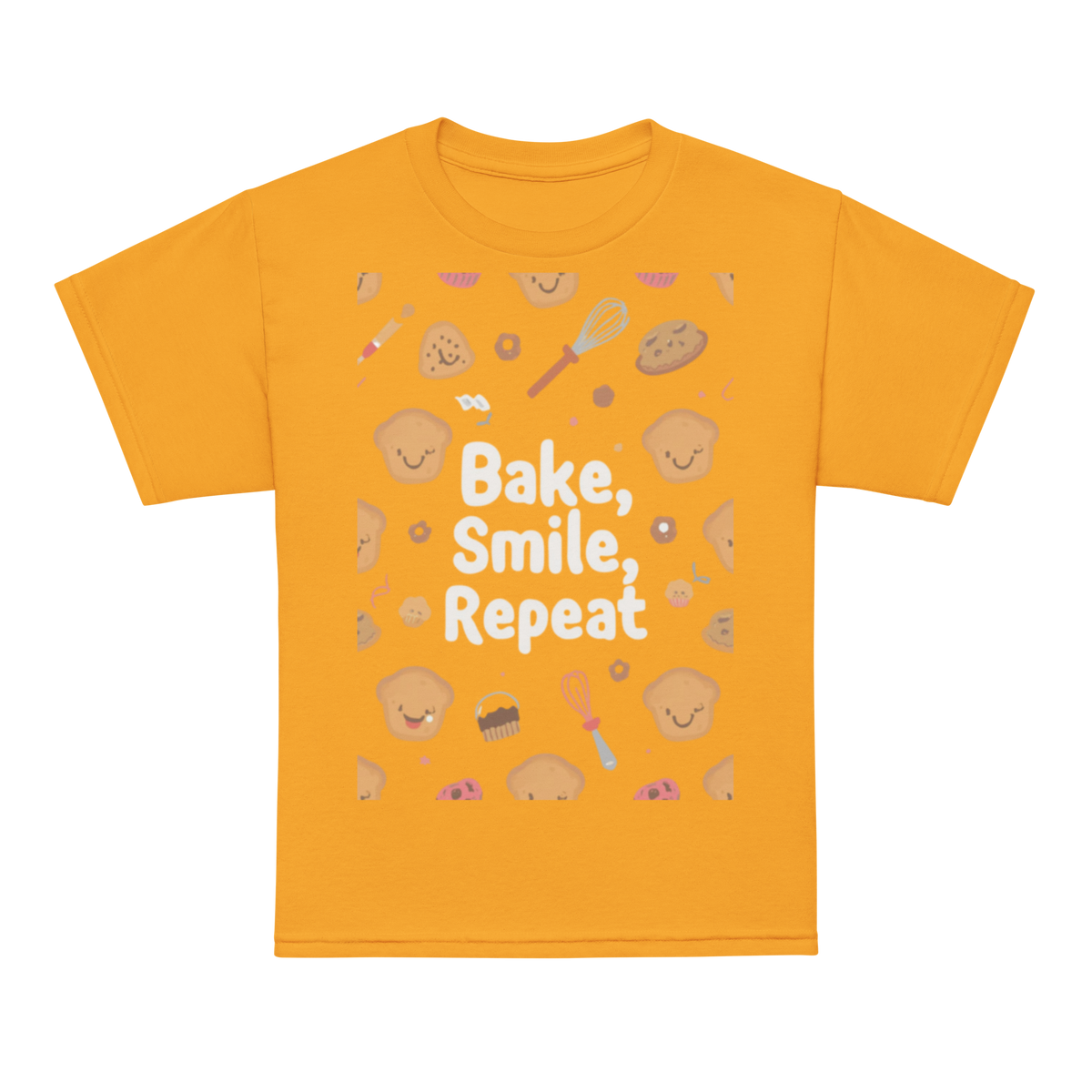 Bake, Smile, Repeat V2 | Youth t-shirt Gold Apparel > Kids' T-Shirts ZomaModa