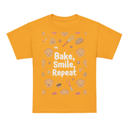 Bake, Smile, Repeat V2 | Youth t-shirt Gold Apparel > Kids' T-Shirts ZomaModa