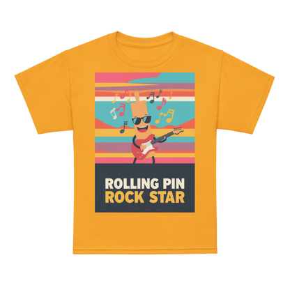 Rolling Pin Rock Star V3 | Youth t-shirt Gold Apparel > Kids' T-Shirts ZomaModa