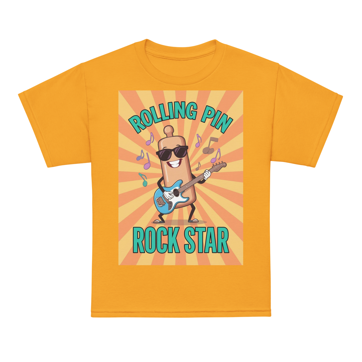 Rolling Pin Rock Star V5 | Youth t-shirt Gold Apparel > Kids' T-Shirts ZomaModa