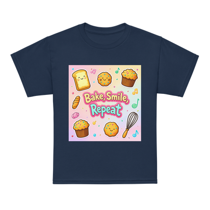 Bake, Smile, Repeat V1 | Youth t-shirt Navy Apparel > Kids' T-Shirts ZomaModa