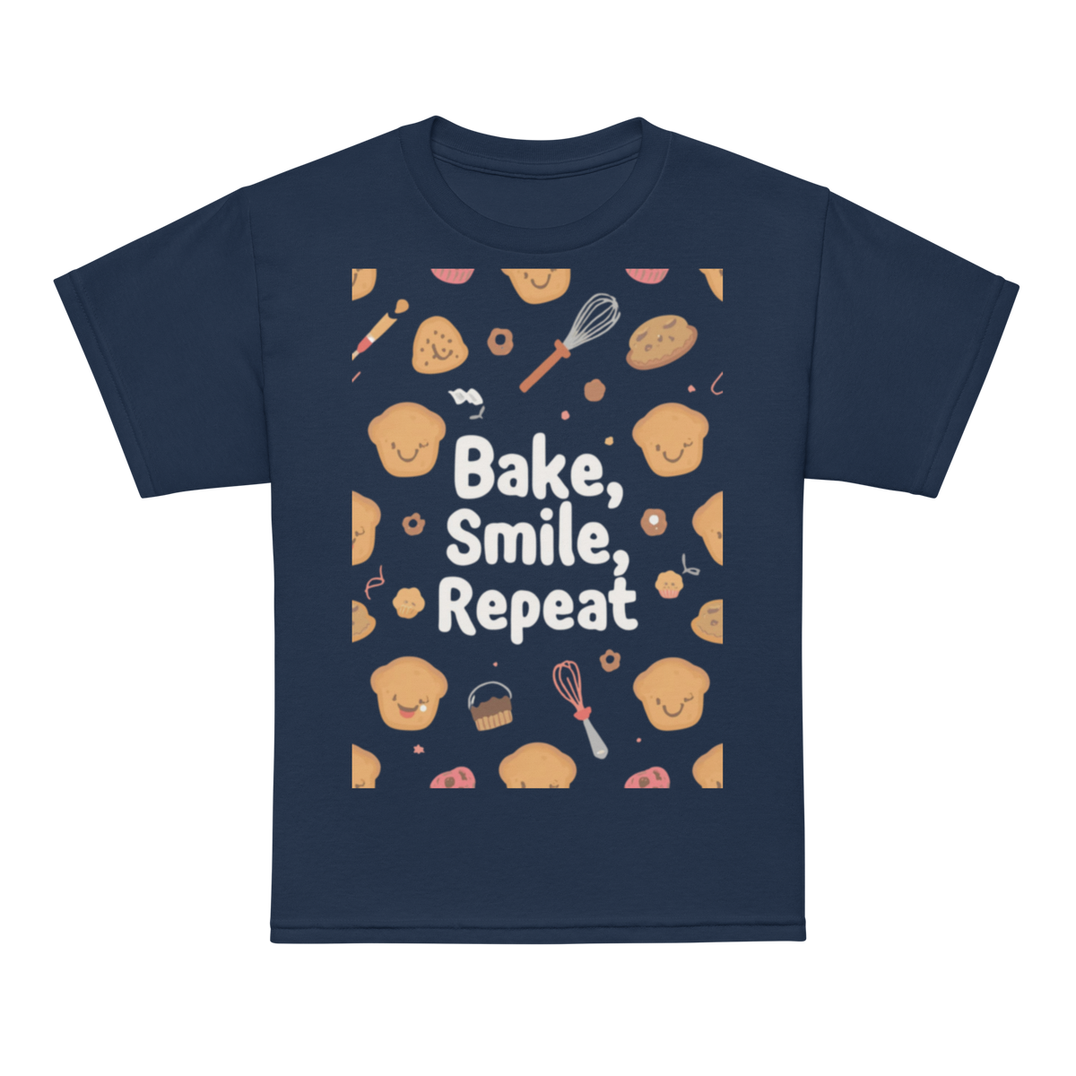 Bake, Smile, Repeat V2 | Youth t-shirt Navy Apparel > Kids' T-Shirts ZomaModa