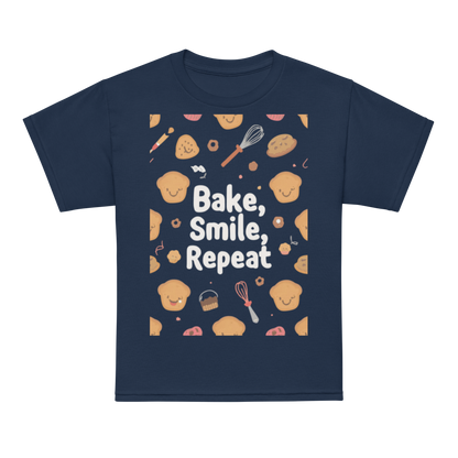 Bake, Smile, Repeat V2 | Youth t-shirt Navy Apparel > Kids' T-Shirts ZomaModa
