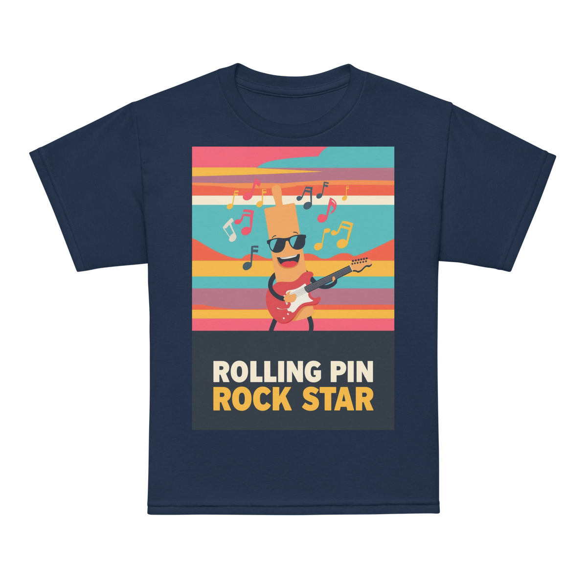 Rolling Pin Rock Star V3 | Youth t-shirt Navy Apparel > Kids' T-Shirts ZomaModa