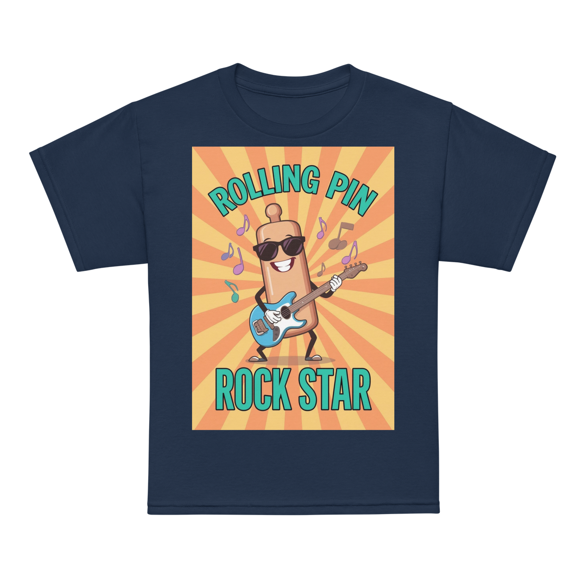 Rolling Pin Rock Star V5 | Youth t-shirt Navy Apparel > Kids' T-Shirts ZomaModa