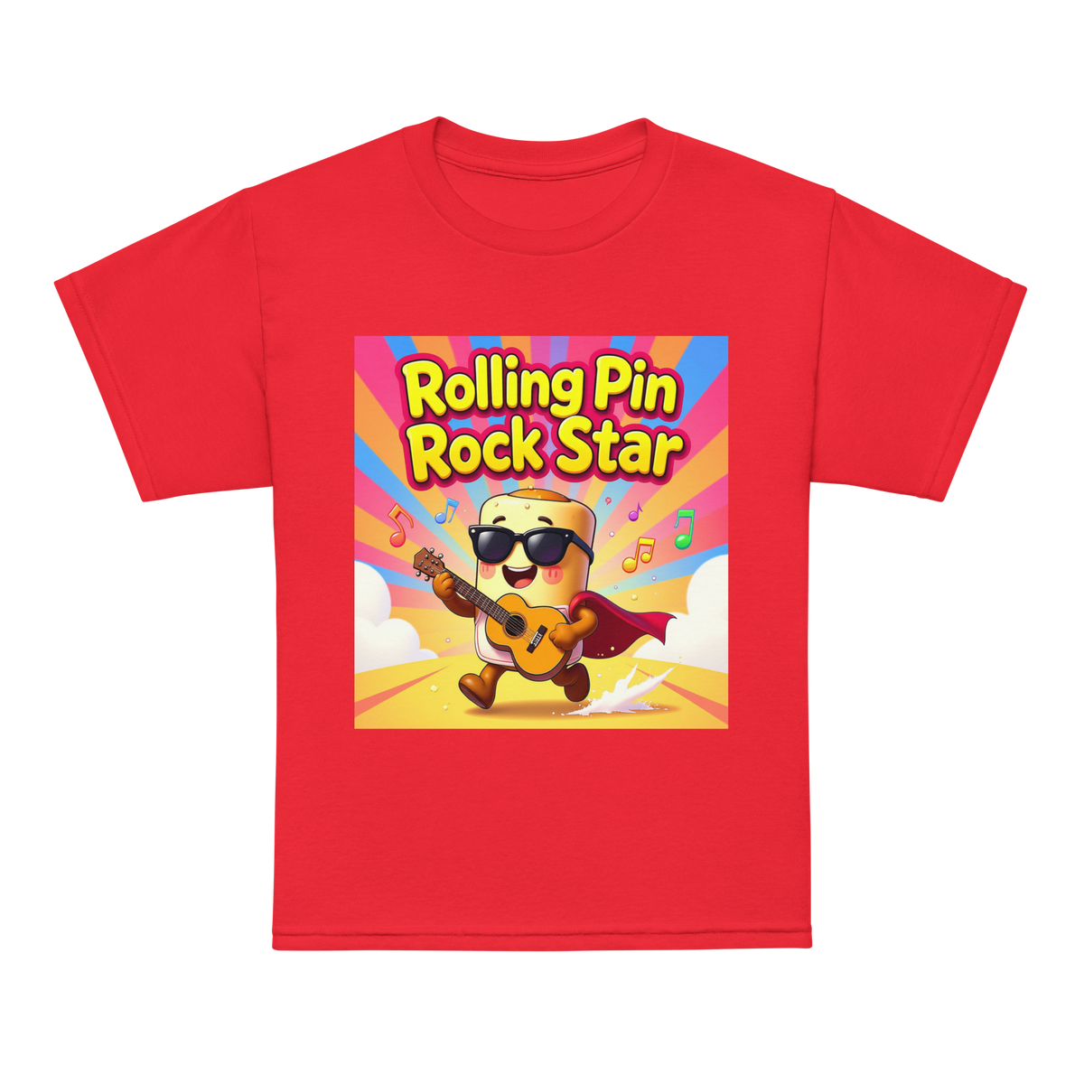 Rolling Pin Rock Star V1 | Youth t-shirt Red Apparel > Kids' T-Shirts ZomaModa