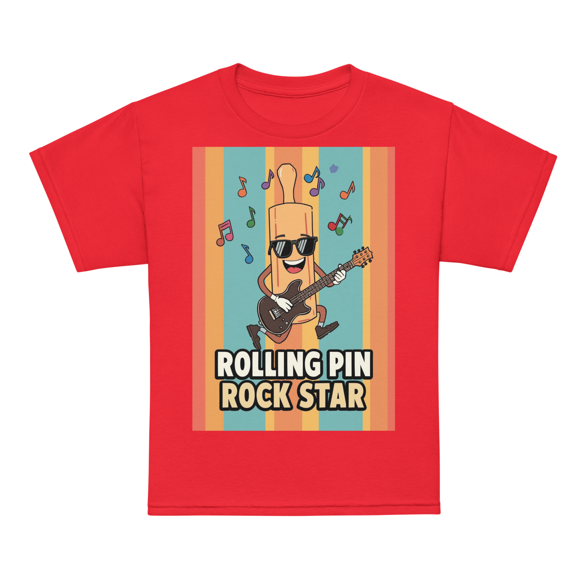 Rolling Pin Rock Star V2 | Youth t-shirt Red Apparel > Kids' T-Shirts ZomaModa
