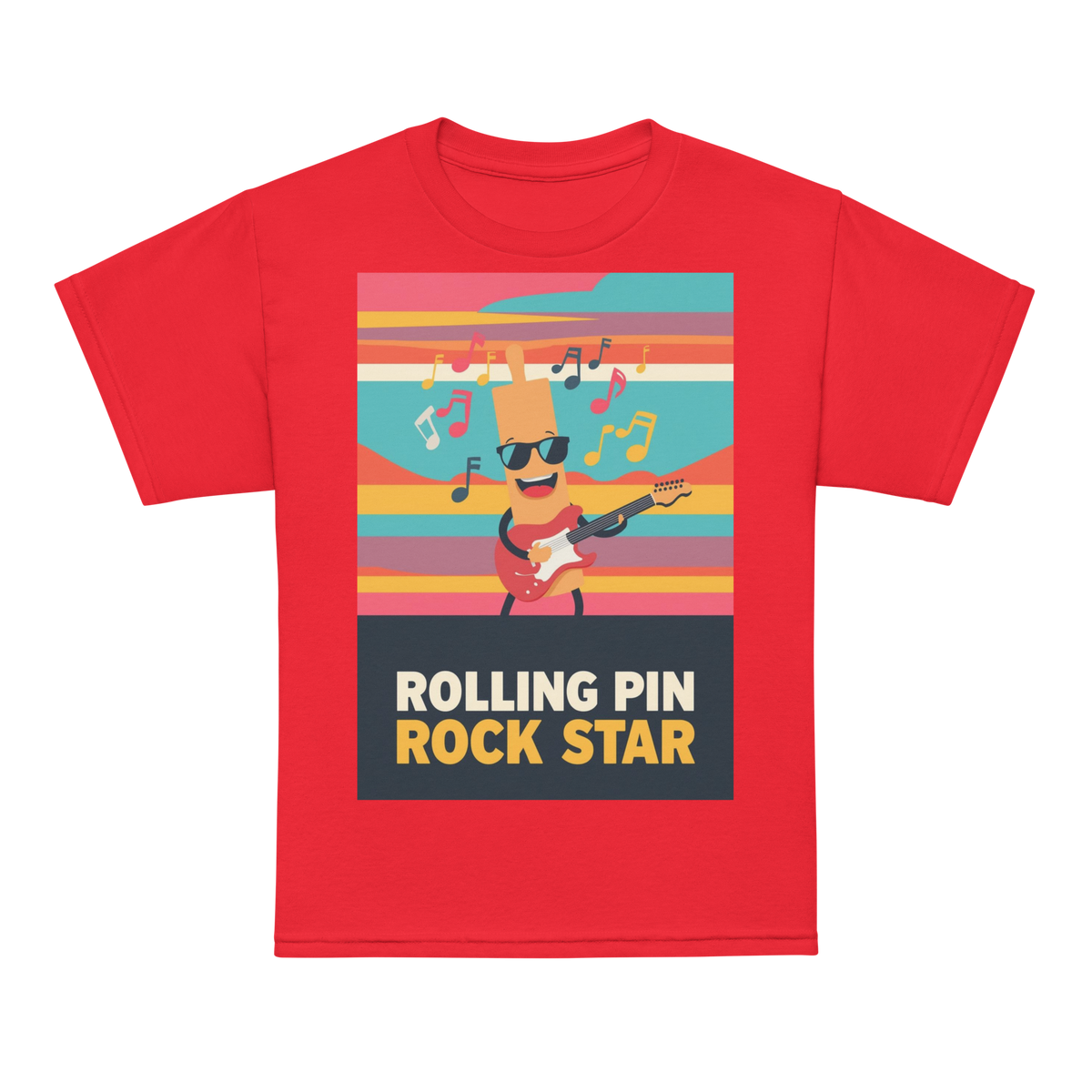 Rolling Pin Rock Star V3 | Youth t-shirt Red Apparel > Kids' T-Shirts ZomaModa