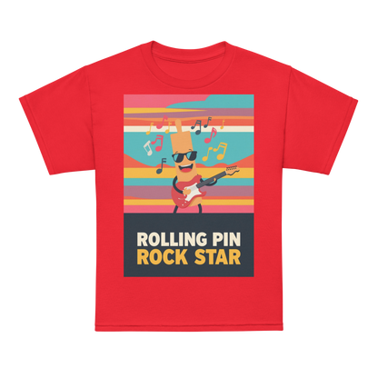 Rolling Pin Rock Star V3 | Youth t-shirt Red Apparel > Kids' T-Shirts ZomaModa