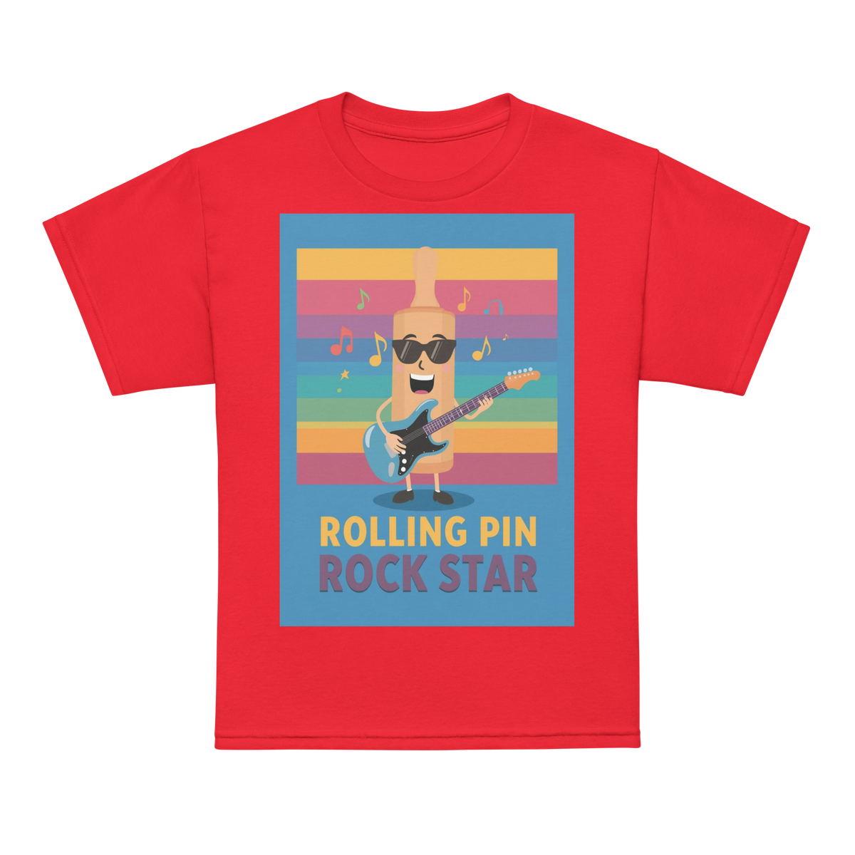 Rolling Pin Rock Star V4 | Youth t-shirt Red Apparel > Kids' T-Shirts ZomaModa