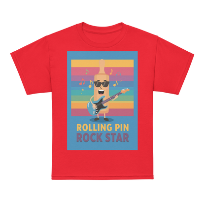 Rolling Pin Rock Star V4 | Youth t-shirt Red Apparel > Kids' T-Shirts ZomaModa