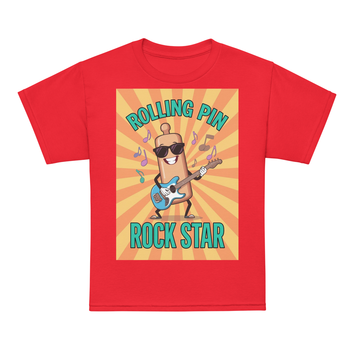 Rolling Pin Rock Star V5 | Youth t-shirt Red Apparel > Kids' T-Shirts ZomaModa