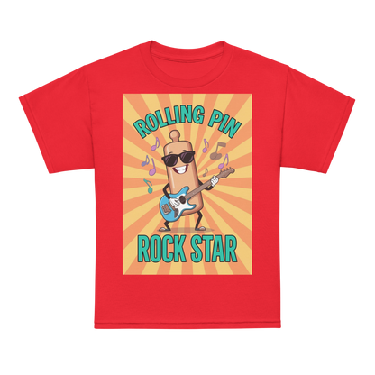 Rolling Pin Rock Star V5 | Youth t-shirt Red Apparel > Kids' T-Shirts ZomaModa