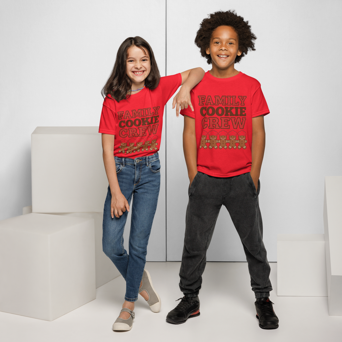 Family Cookie Crew V1 | Kids T-Shirt Red Apparel > Kids' T-Shirts ZomaModa