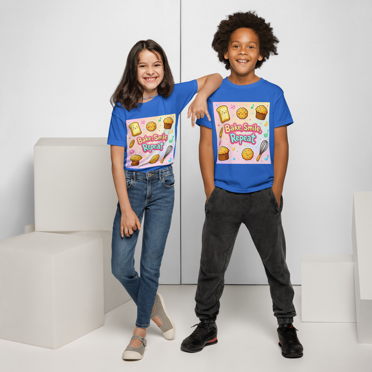 Bake, Smile, Repeat V1 | Youth t-shirt Apparel > Kids' T-Shirts ZomaModa