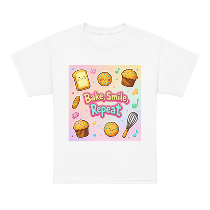 Bake, Smile, Repeat V1 | Youth t-shirt White Apparel > Kids' T-Shirts ZomaModa