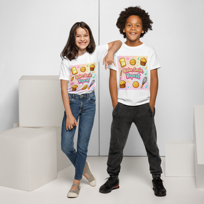 Bake, Smile, Repeat V1 | Youth t-shirt Apparel > Kids' T-Shirts ZomaModa