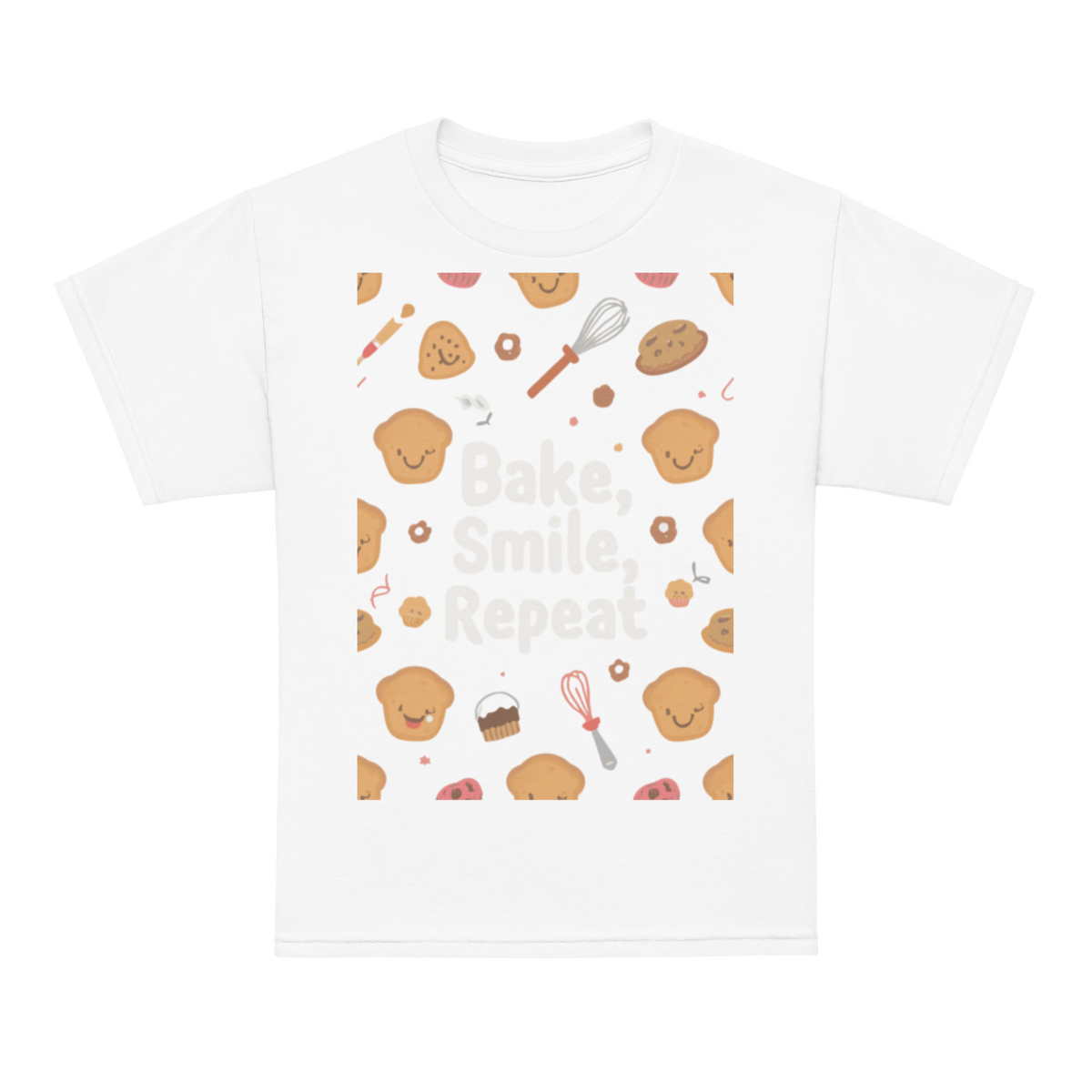 Bake, Smile, Repeat V2 | Youth t-shirt White Apparel > Kids' T-Shirts ZomaModa