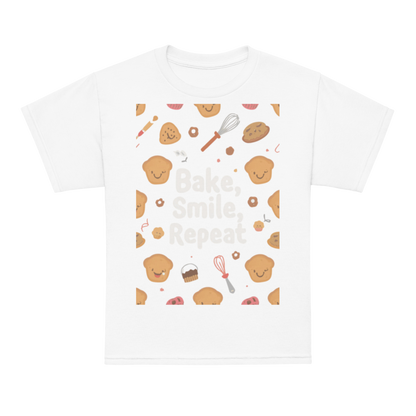 Bake, Smile, Repeat V2 | Youth t-shirt White Apparel > Kids' T-Shirts ZomaModa
