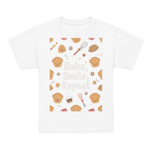 Bake, Smile, Repeat V2 | Youth t-shirt White Apparel > Kids' T-Shirts ZomaModa